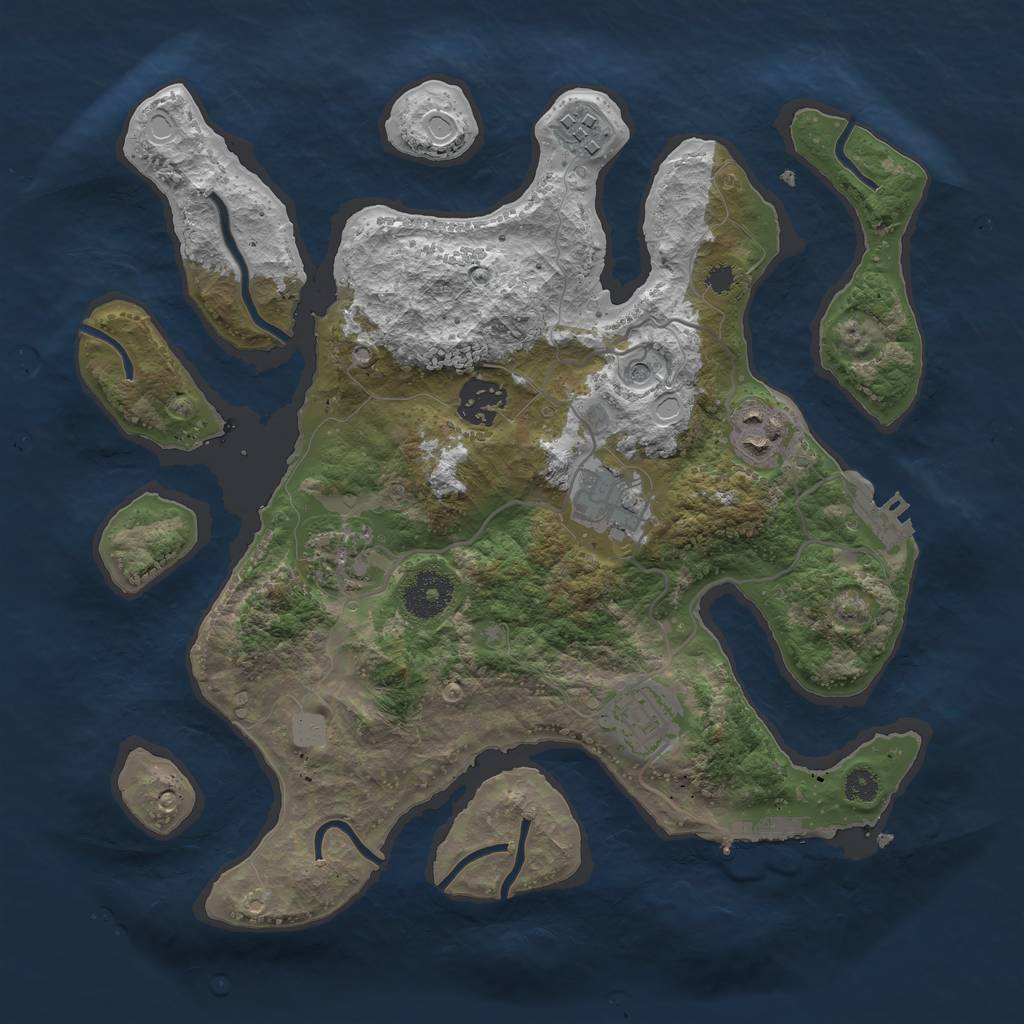 Rust Map: Procedural Map, Size: 3200, Seed: 137413647, 14 Monuments