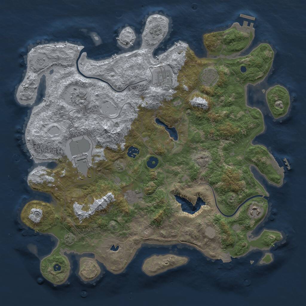 Rust Map: Procedural Map, Size: 4000, Seed: 639134, 14 Monuments