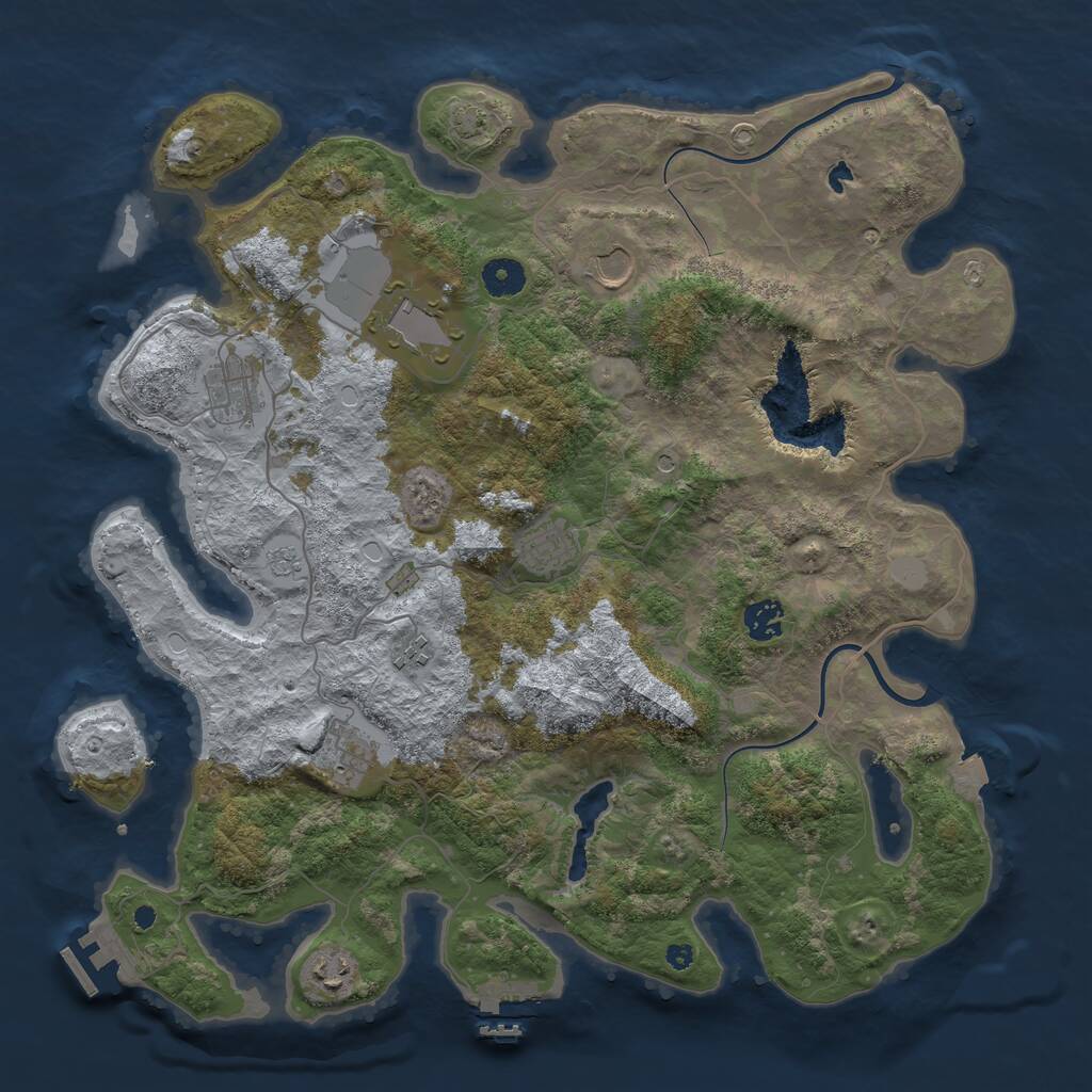Rust Map: Procedural Map, Size: 4000, Seed: 53318376, 14 Monuments