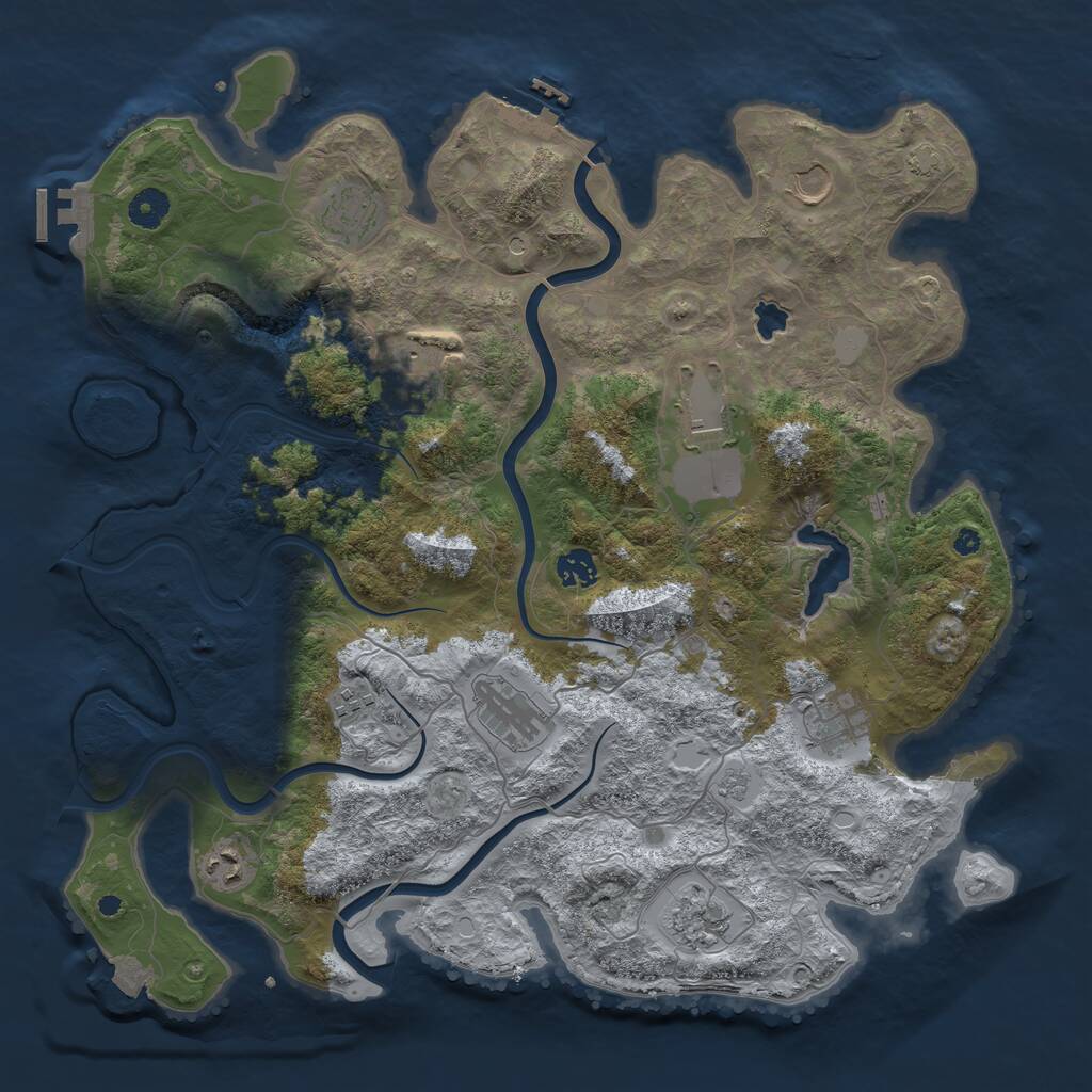 Rust Map: Procedural Map, Size: 4100, Seed: 449, 16 Monuments