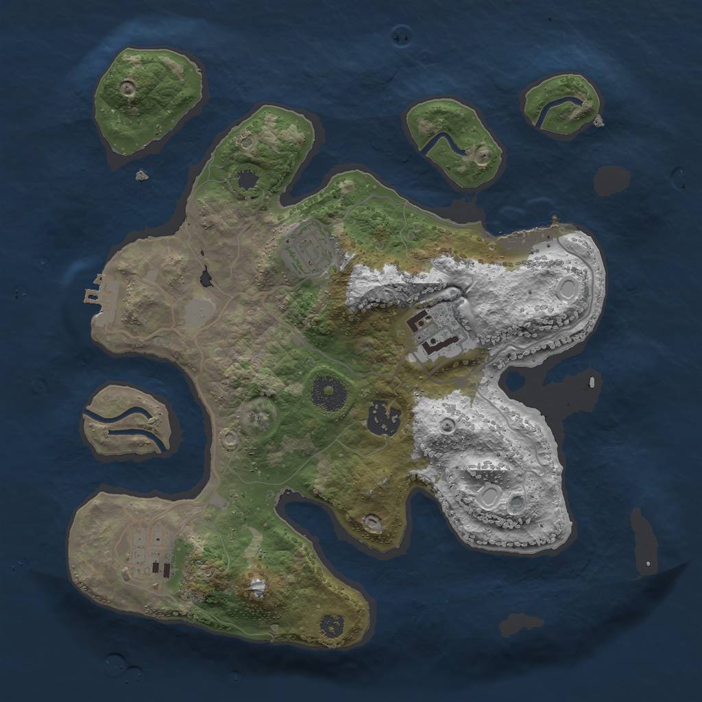 Rust Map: Procedural Map, Size: 3000, Seed: 13595, 11 Monuments