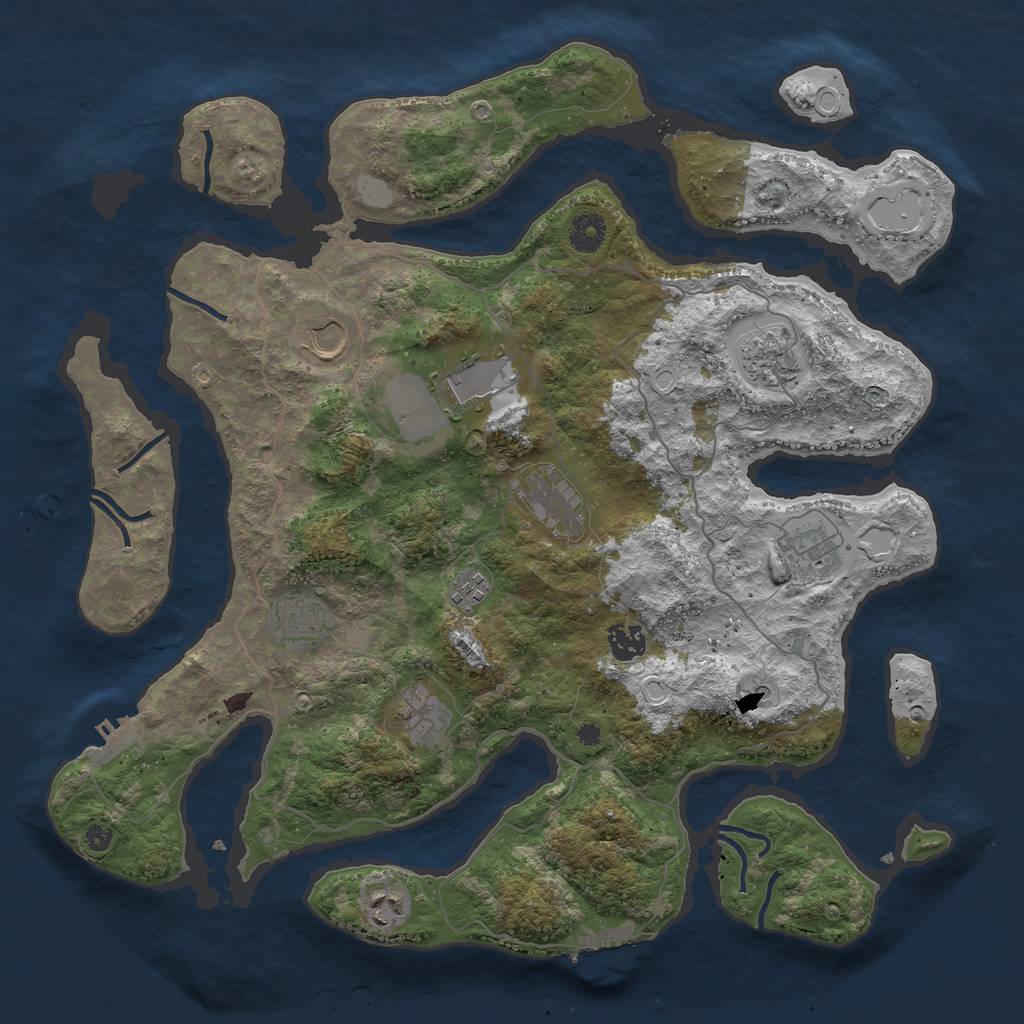 Rust Map: Procedural Map, Size: 4000, Seed: 980931, 18 Monuments