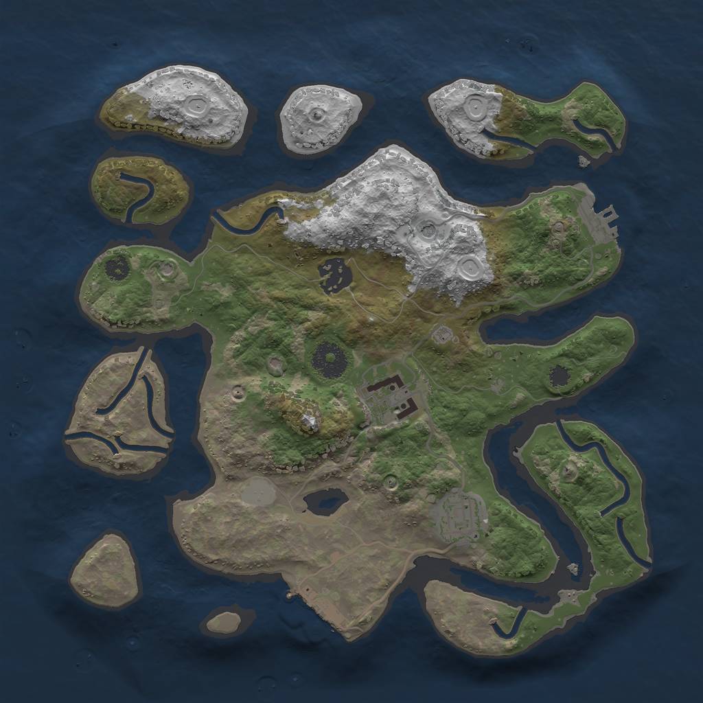 Rust Map: Procedural Map, Size: 3000, Seed: 94629, 11 Monuments