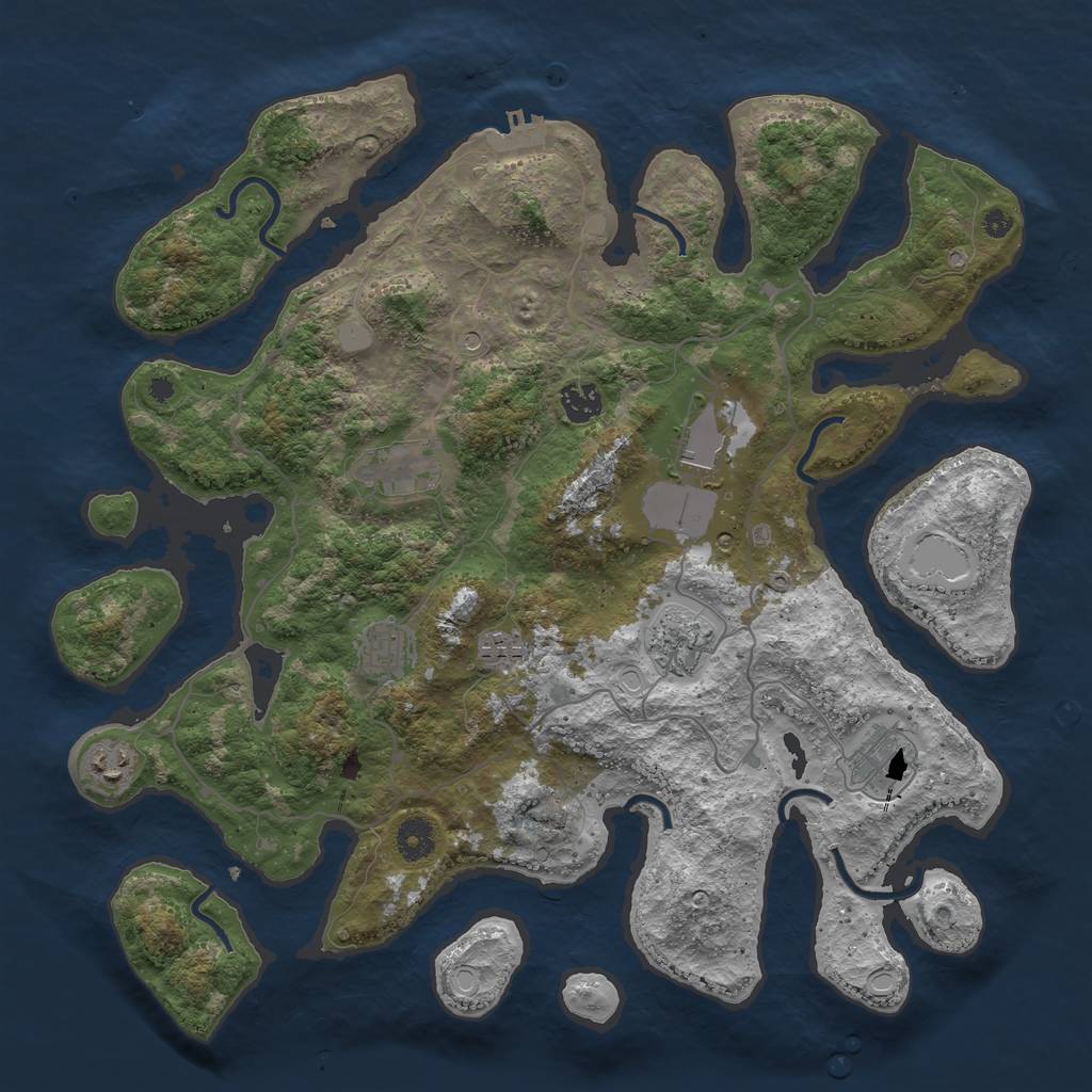 Rust Map: Procedural Map, Size: 4000, Seed: 478909, 15 Monuments
