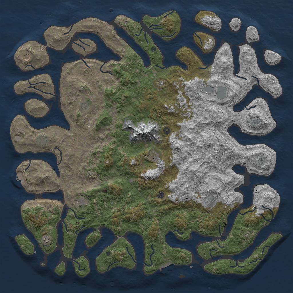 Rust Map: Procedural Map, Size: 6000, Seed: 1638608114, 19 Monuments