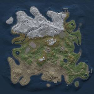 Thumbnail Rust Map: Procedural Map, Size: 3500, Seed: 222222, 12 Monuments