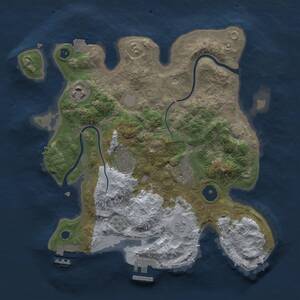 Thumbnail Rust Map: Procedural Map, Size: 3000, Seed: 50543, 10 Monuments