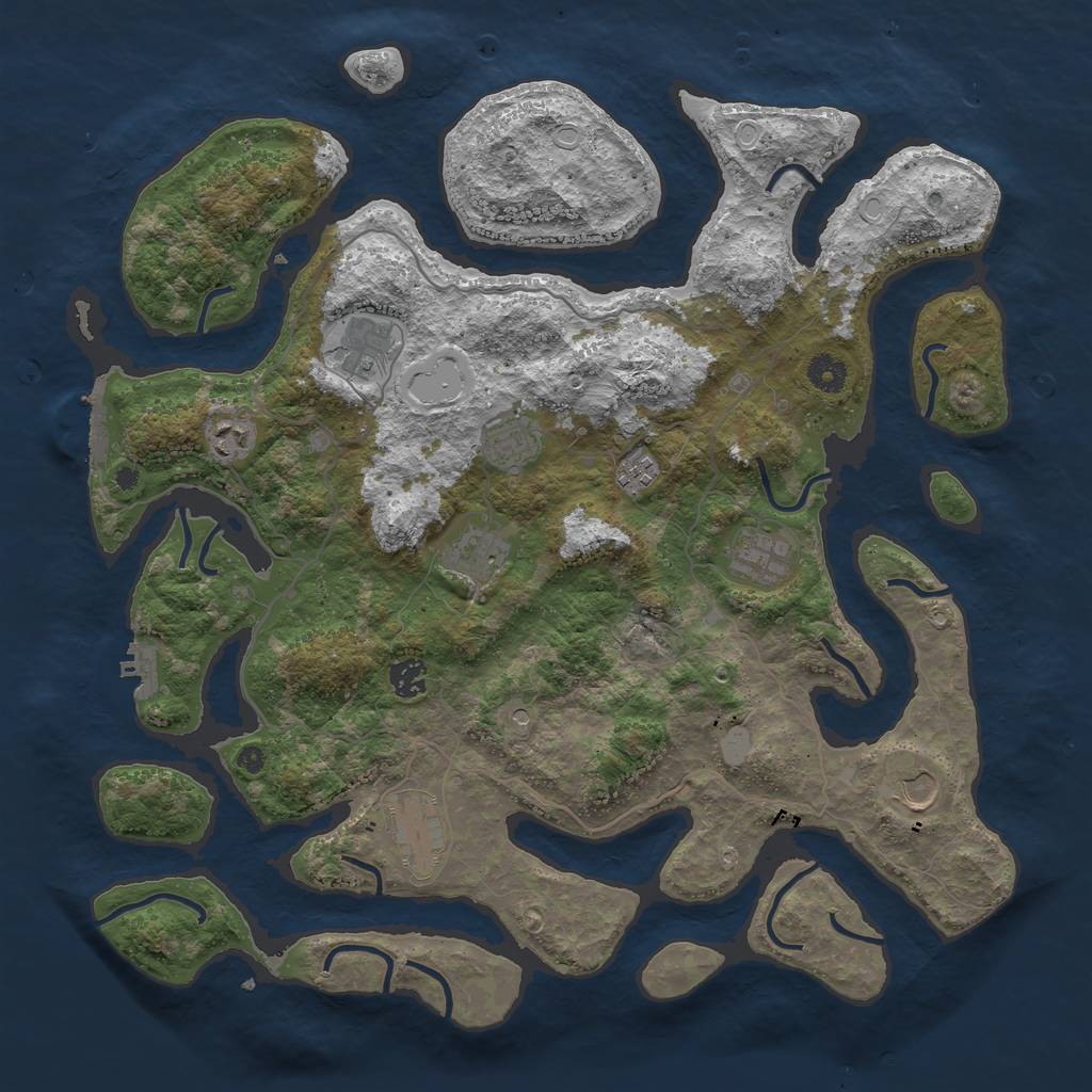 Rust Map: Procedural Map, Size: 4200, Seed: 1241728, 17 Monuments