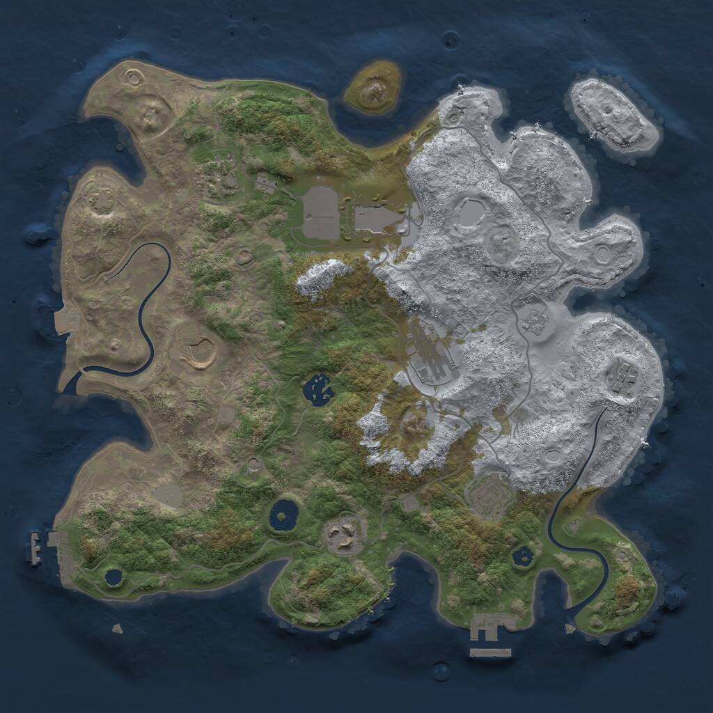 Rust Map: Procedural Map, Size: 3500, Seed: 899535810, 14 Monuments