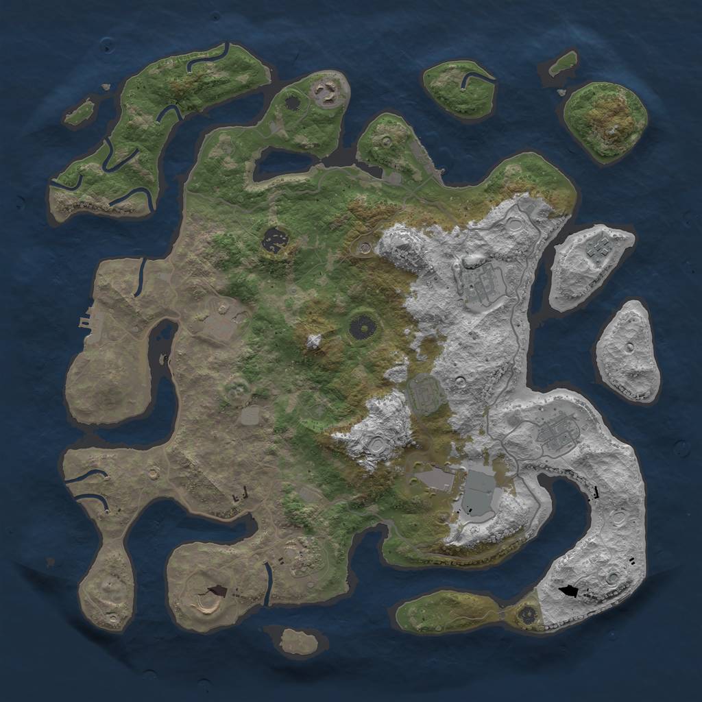 Rust Map: Procedural Map, Size: 4250, Seed: 1949985825, 18 Monuments