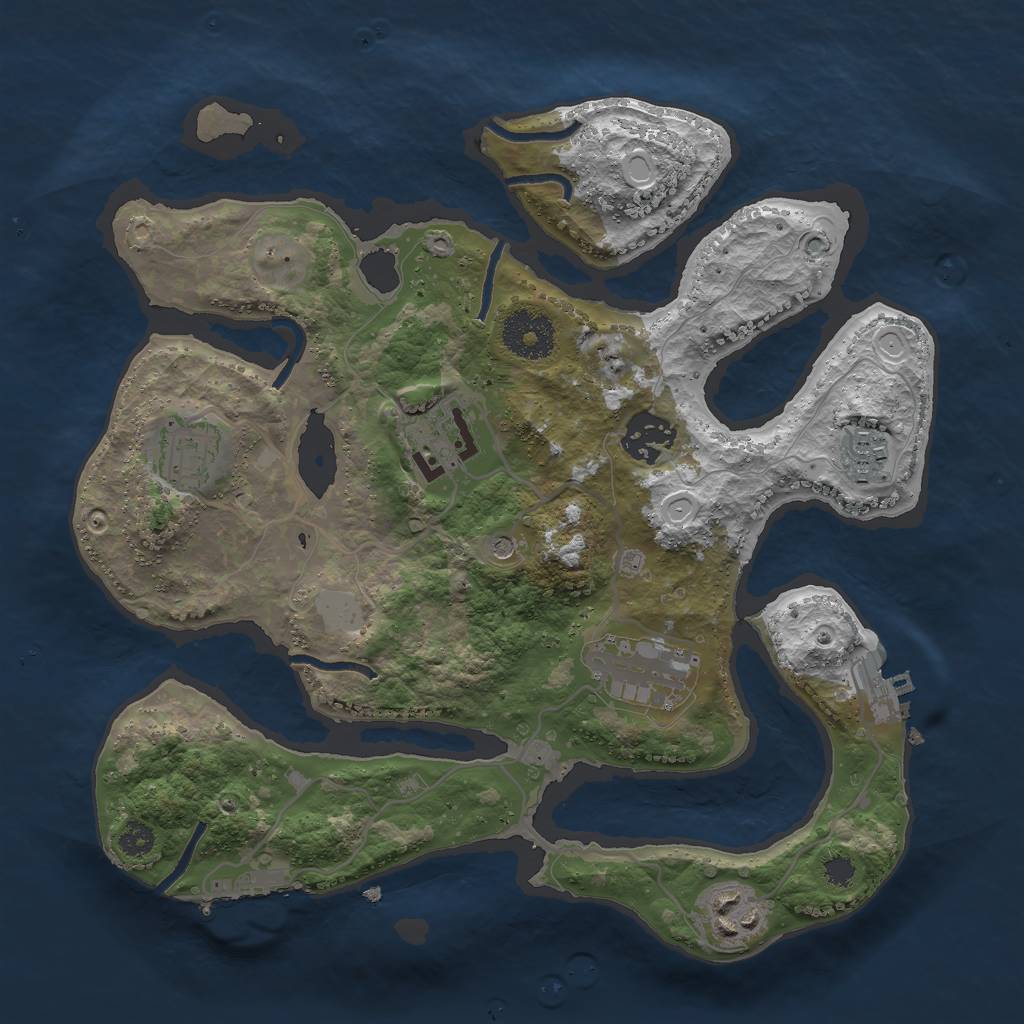 Rust Map: Procedural Map, Size: 3000, Seed: 41412412, 14 Monuments