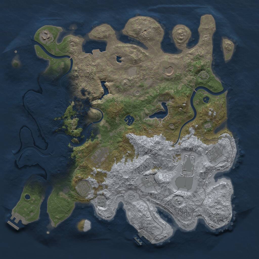 Rust Map: Procedural Map, Size: 4000, Seed: 232832, 15 Monuments