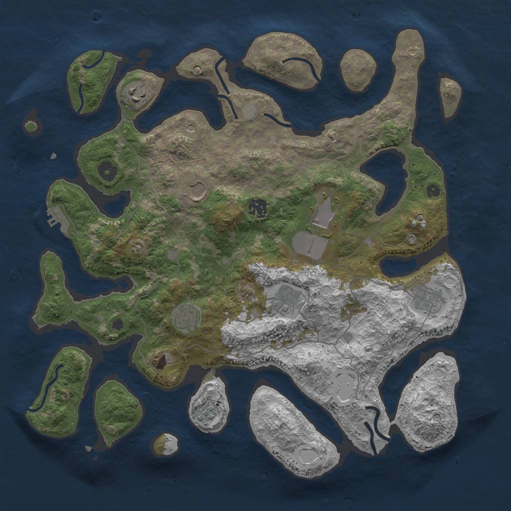 Rust Map: Procedural Map, Size: 4000, Seed: 232832, 15 Monuments