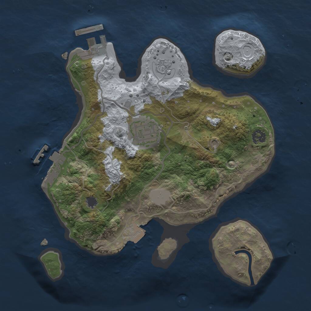 Rust Map: Procedural Map, Size: 2200, Seed: 2001441787, 5 Monuments