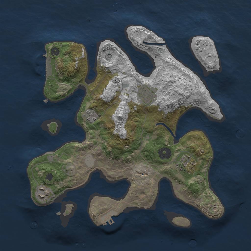 Rust Map: Procedural Map, Size: 3000, Seed: 1025, 12 Monuments