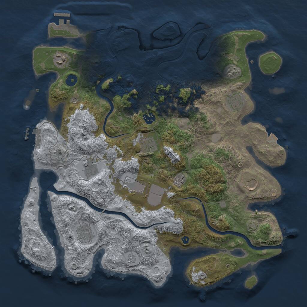 Rust Map: Procedural Map, Size: 3900, Seed: 224520731, 15 Monuments