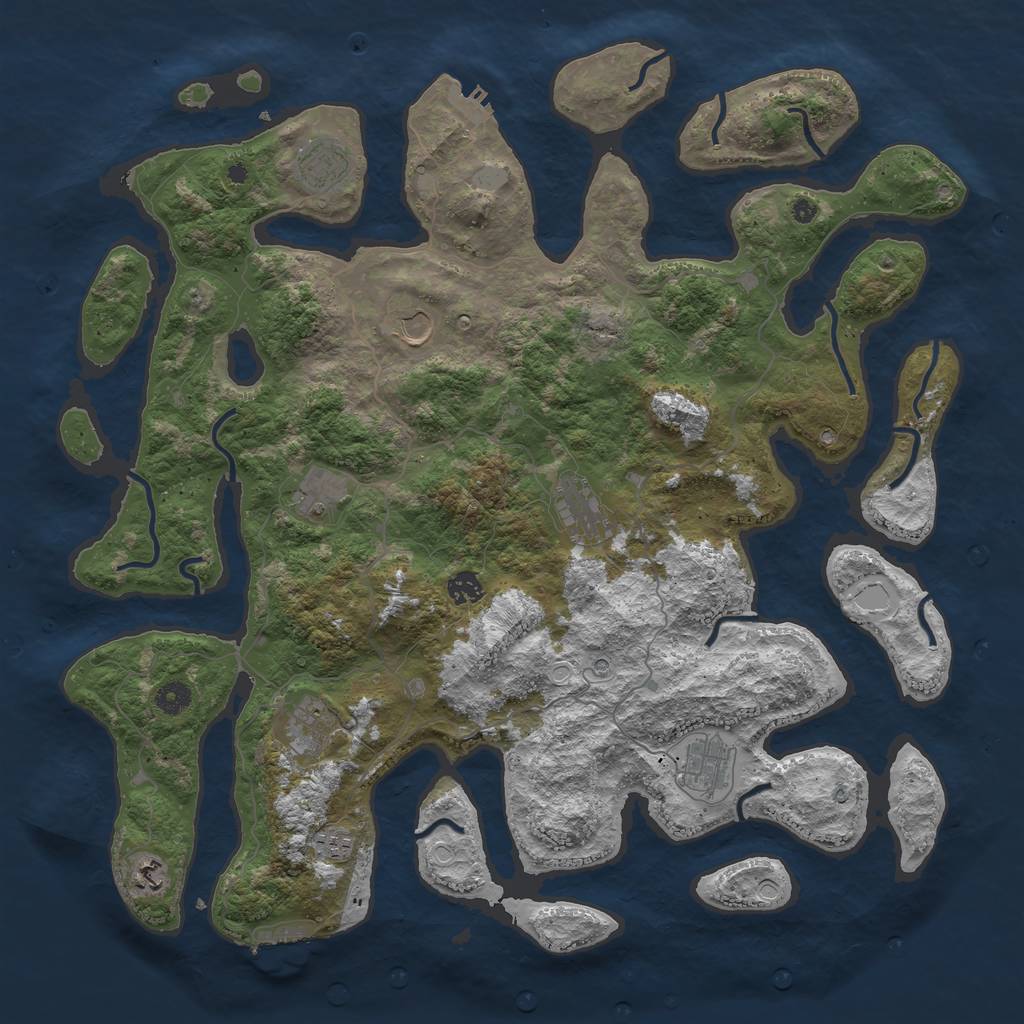 Rust Map: Procedural Map, Size: 4500, Seed: 6996, 17 Monuments