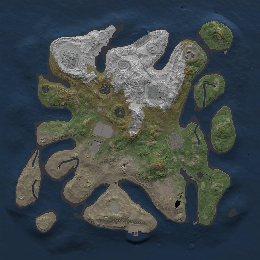 Rust Map: Procedural Map, Size: 3550, Seed: 180631, 16 Monuments
