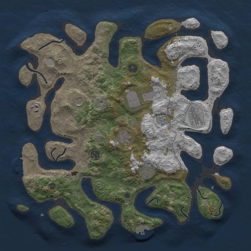 Rust Map: Procedural Map, Size: 4000, Seed: 1216, 16 Monuments