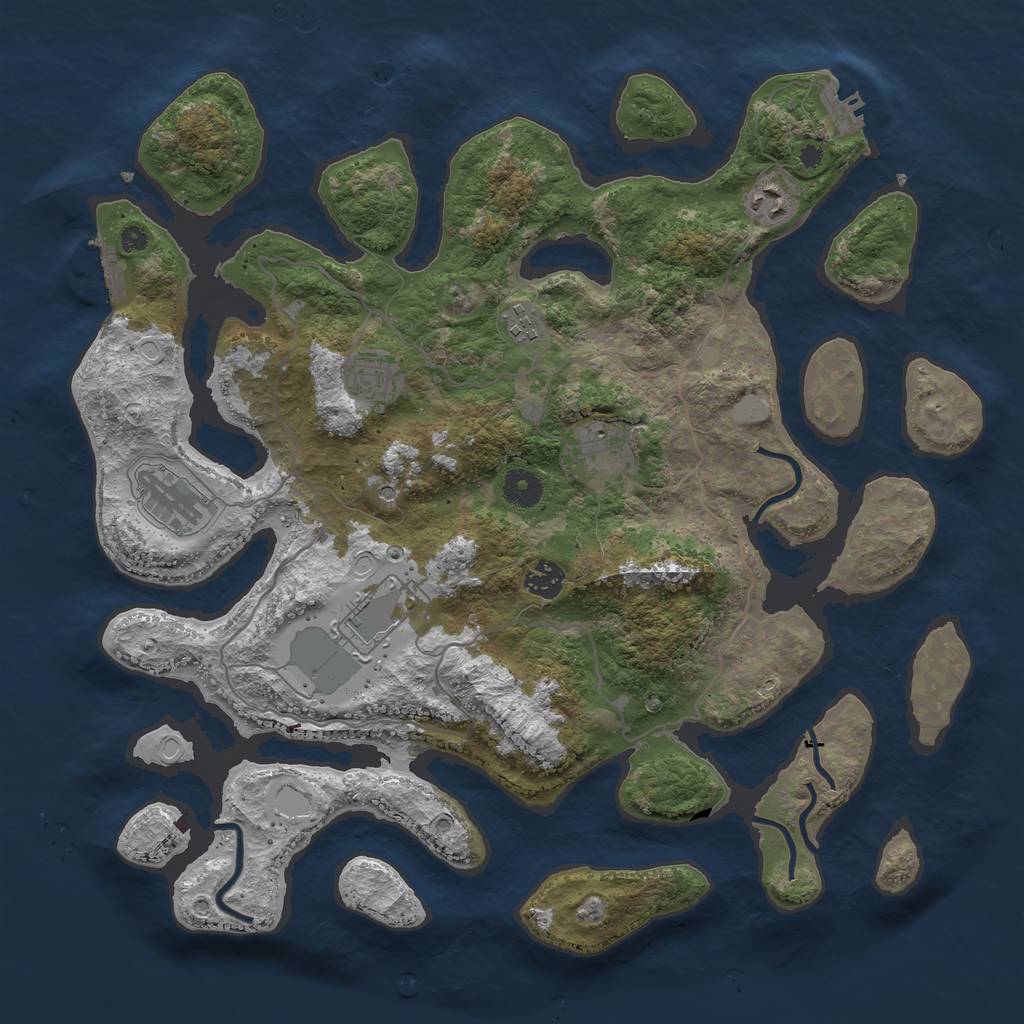 Rust Map: Procedural Map, Size: 4000, Seed: 47322477, 15 Monuments