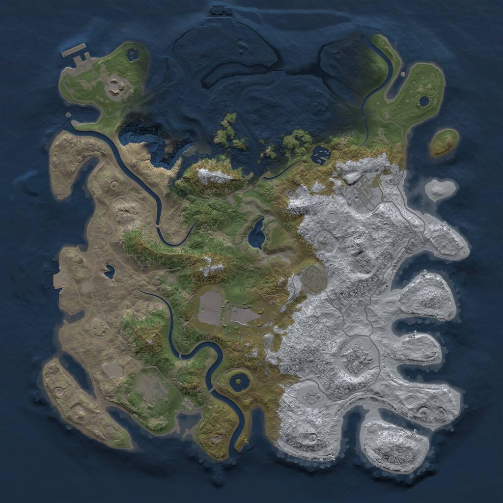 Rust Map: Procedural Map, Size: 4000, Seed: 259990, 14 Monuments