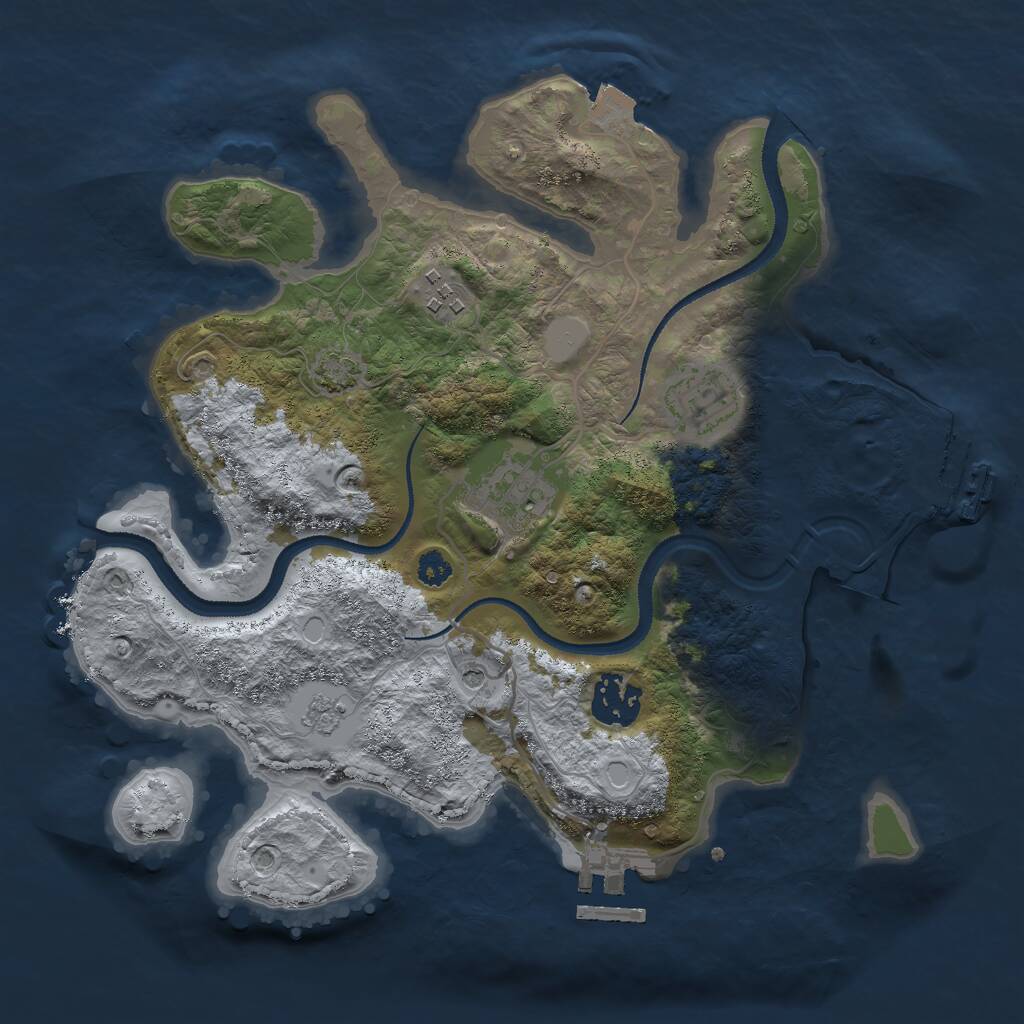 Rust Map: Procedural Map, Size: 3000, Seed: 250301, 10 Monuments