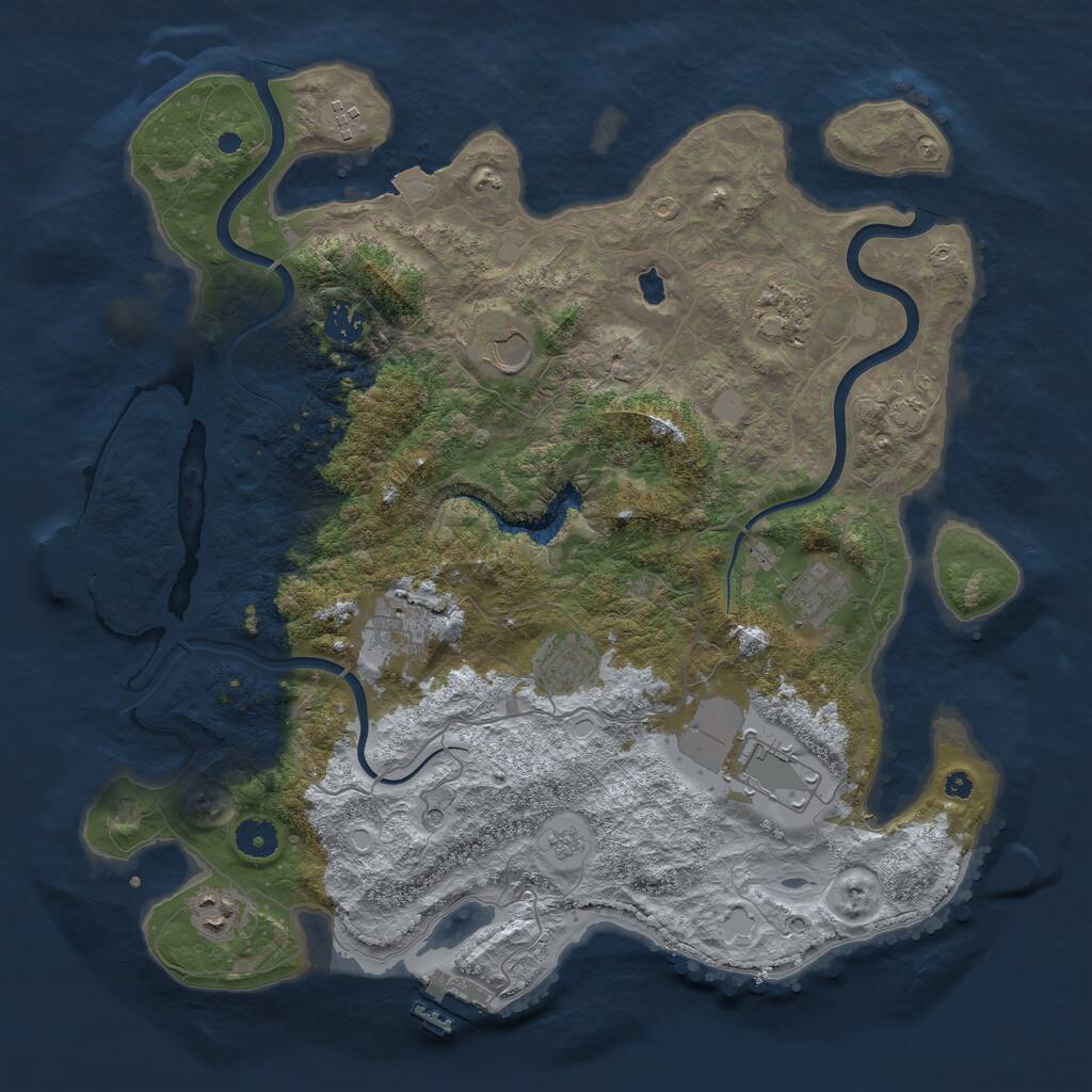 Rust Map: Procedural Map, Size: 4000, Seed: 4100337, 15 Monuments