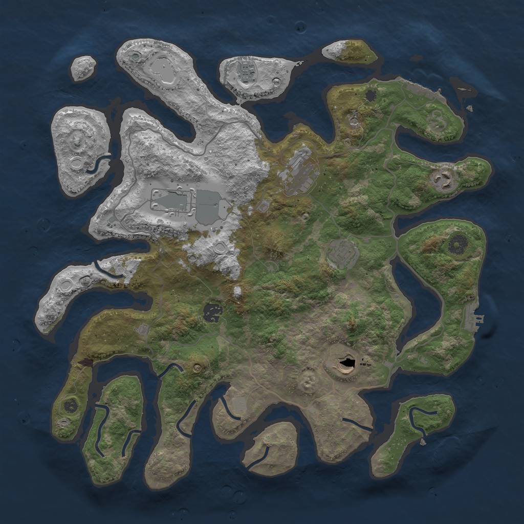 Rust Map: Procedural Map, Size: 4000, Seed: 4991493, 15 Monuments