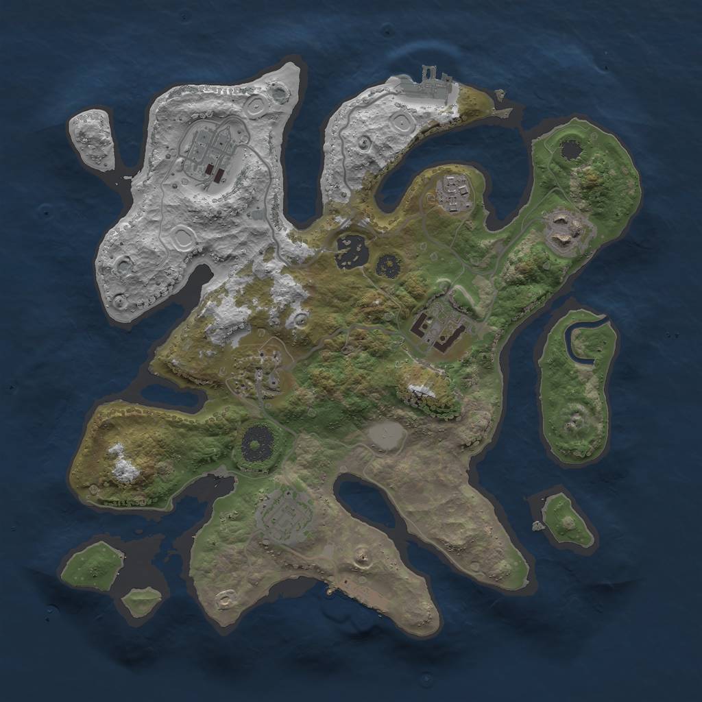 Rust Map: Procedural Map, Size: 3000, Seed: 64391, 14 Monuments