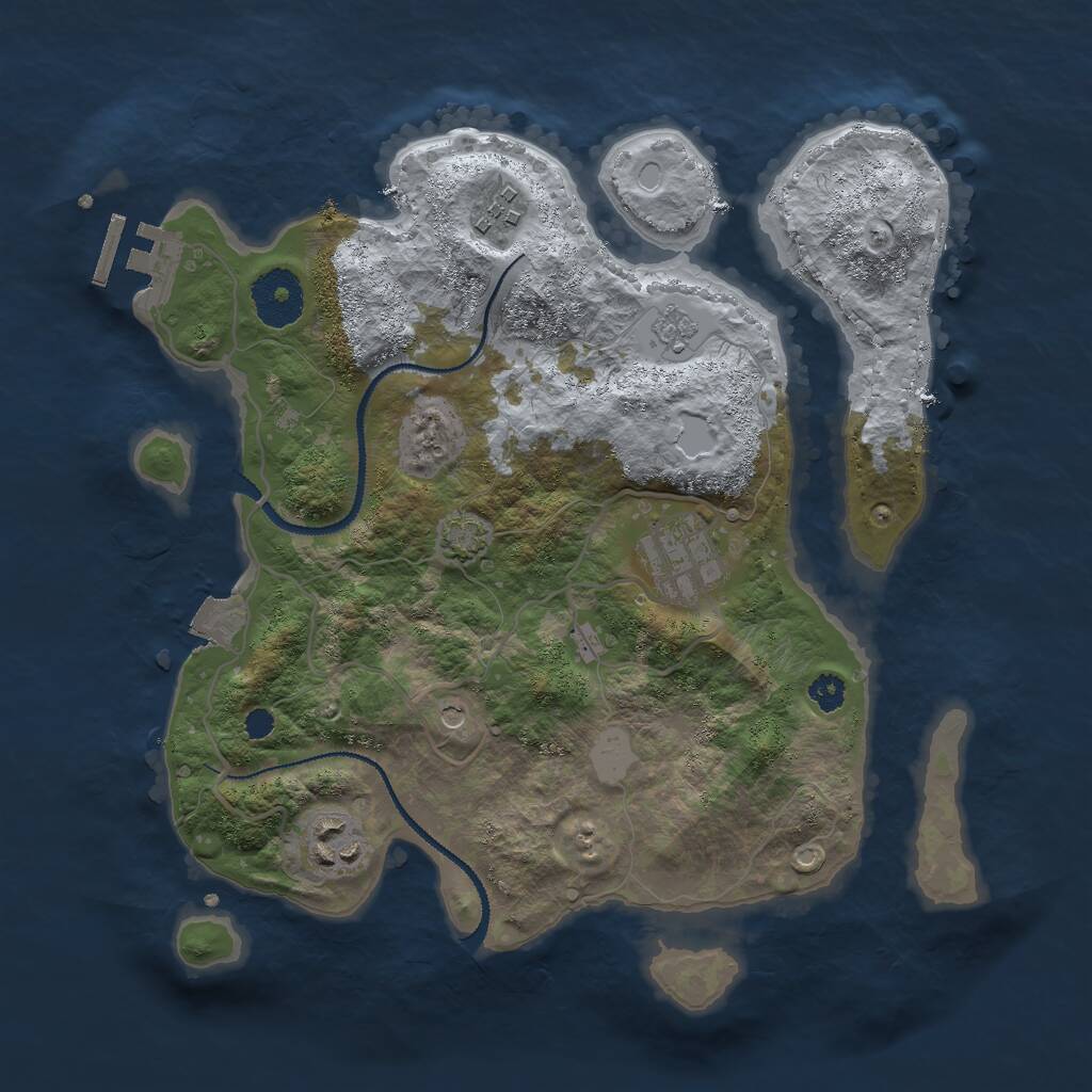 Rust Map: Procedural Map, Size: 3000, Seed: 726035513, 8 Monuments