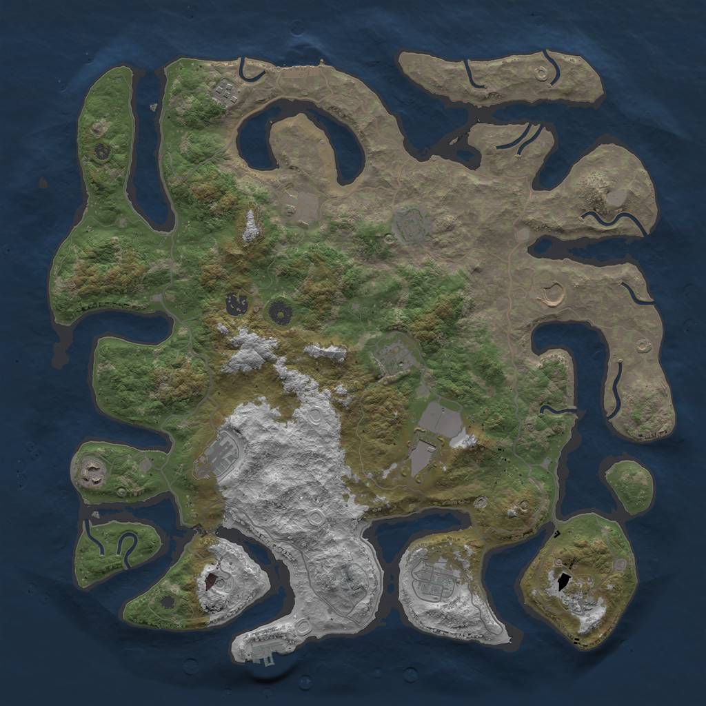 Rust Map: Procedural Map, Size: 4500, Seed: 13490, 19 Monuments