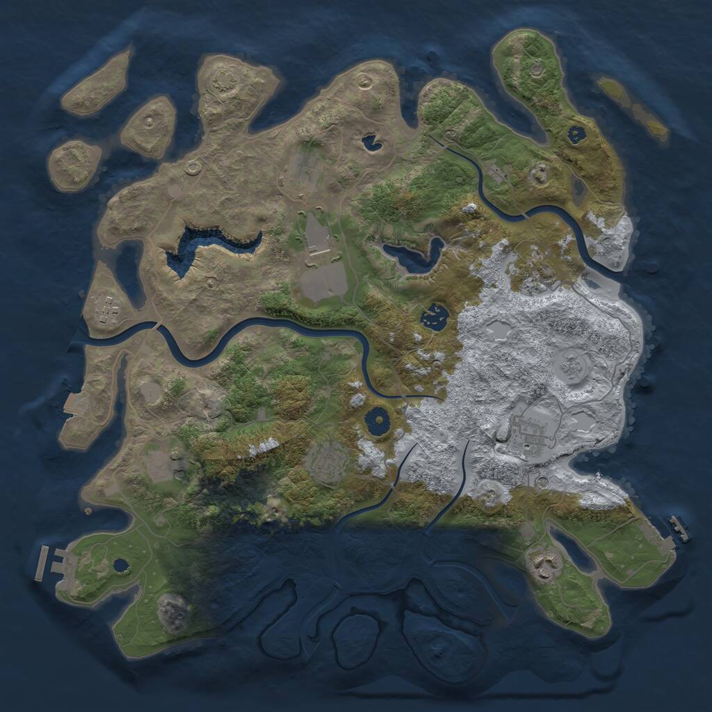 Rust Map: Procedural Map, Size: 4000, Seed: 5264046, 15 Monuments