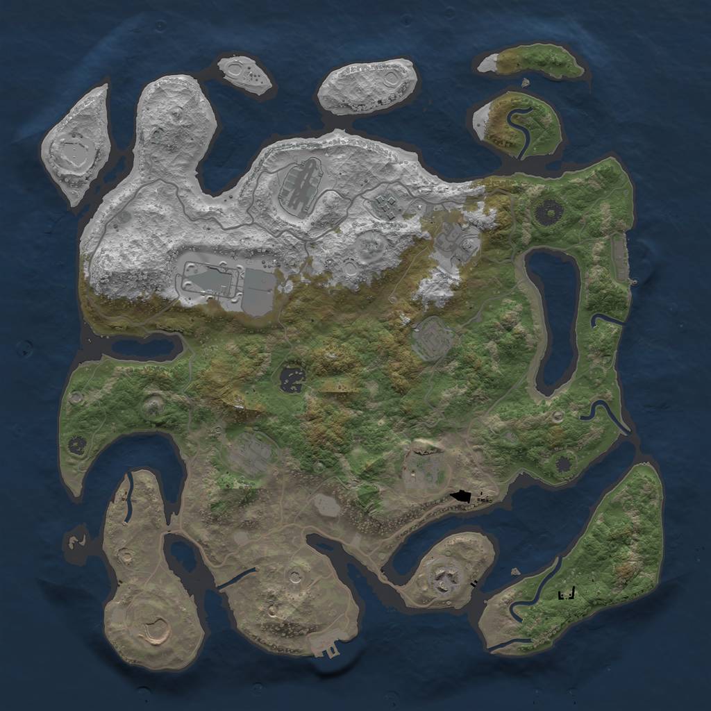 Rust Map: Procedural Map, Size: 4000, Seed: 2526924, 18 Monuments