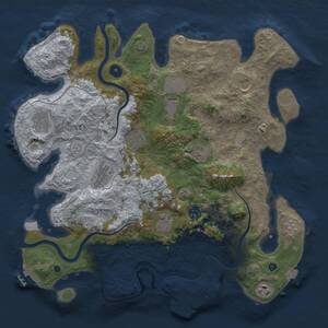 Thumbnail Rust Map: Procedural Map, Size: 3900, Seed: 10495, 16 Monuments