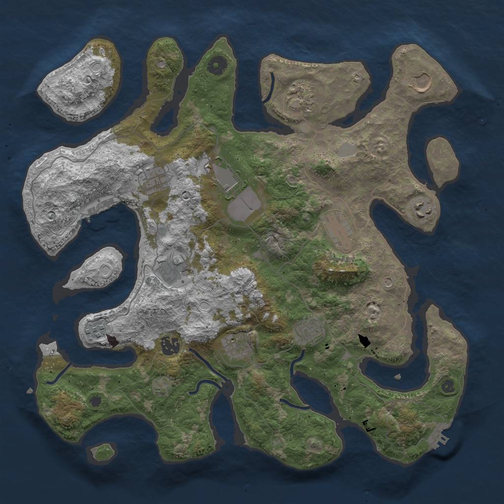 Rust Map: Procedural Map, Size: 3900, Seed: 10495, 19 Monuments