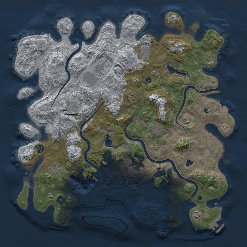 Rust Map: Procedural Map, Size: 4500, Seed: 2918816, 16 Monuments