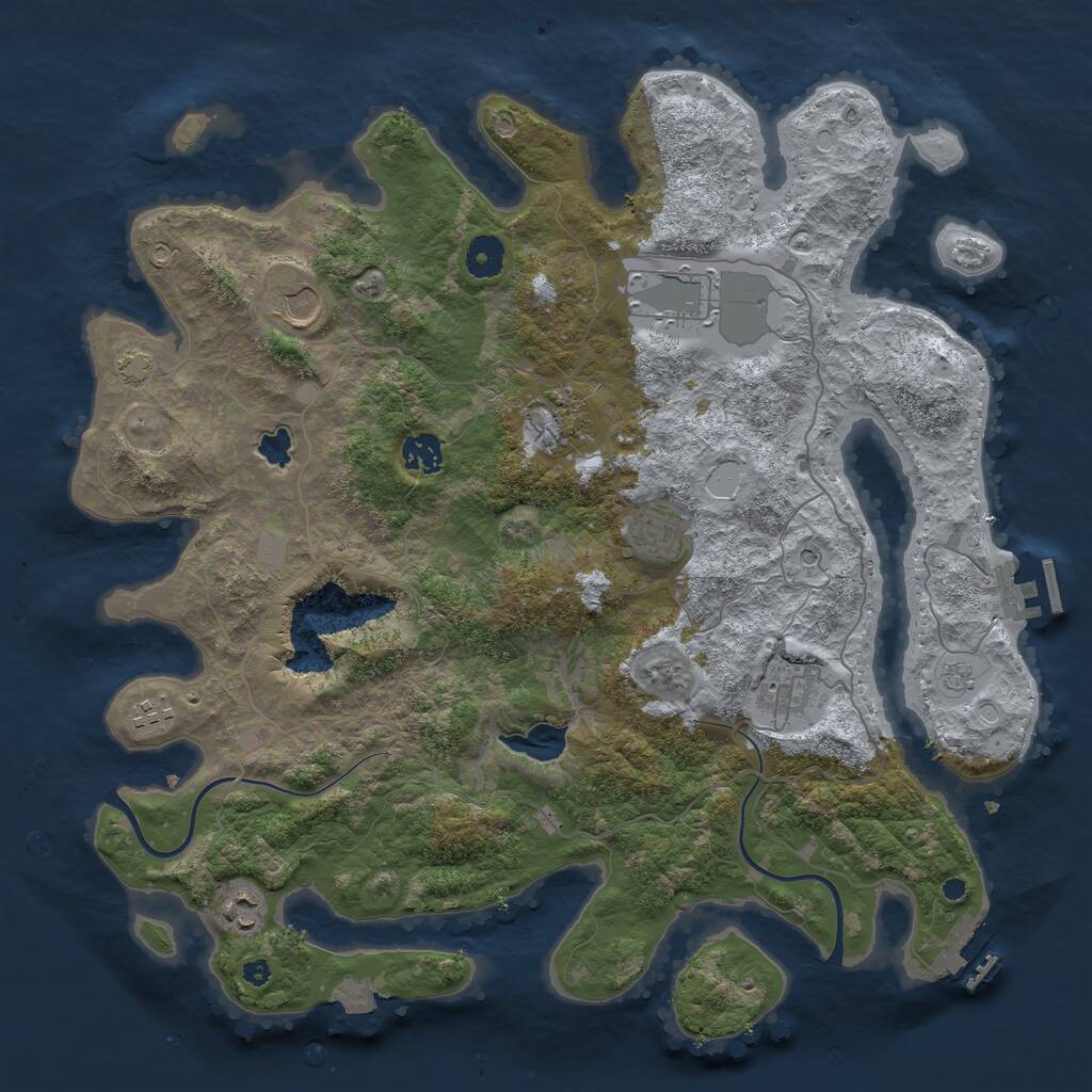 Rust Map: Procedural Map, Size: 4000, Seed: 4799662, 14 Monuments
