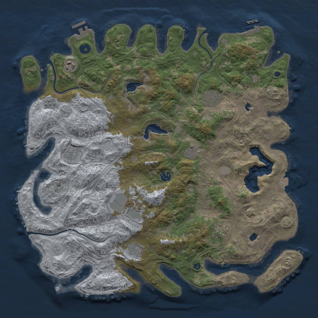 Rust Map: Procedural Map, Size: 4500, Seed: 2155394, 15 Monuments