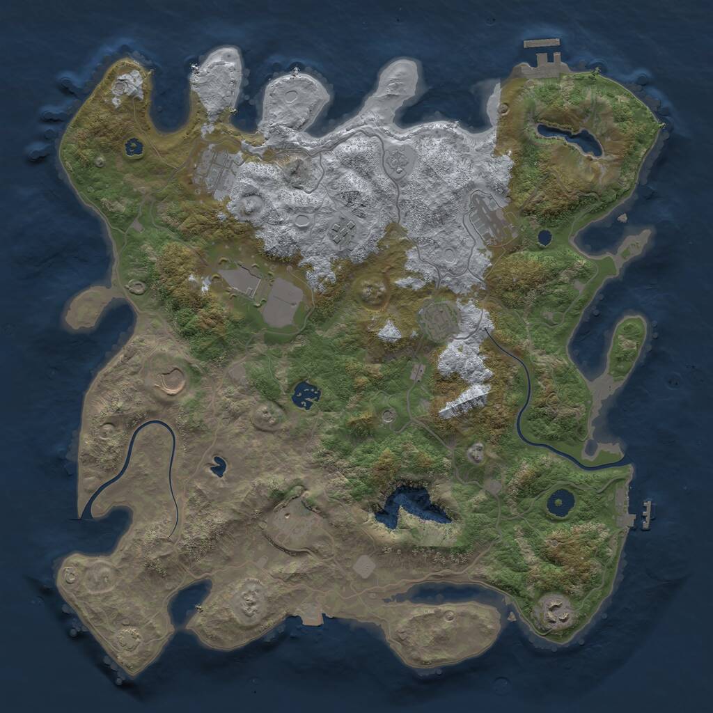 Rust Map: Procedural Map, Size: 4000, Seed: 1568853, 15 Monuments
