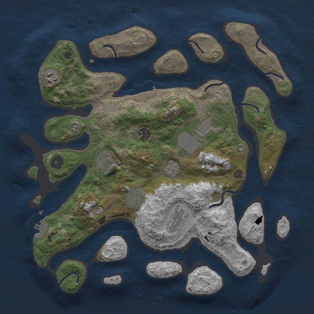 Rust Map: Procedural Map, Size: 3700, Seed: 4693740, 15 Monuments