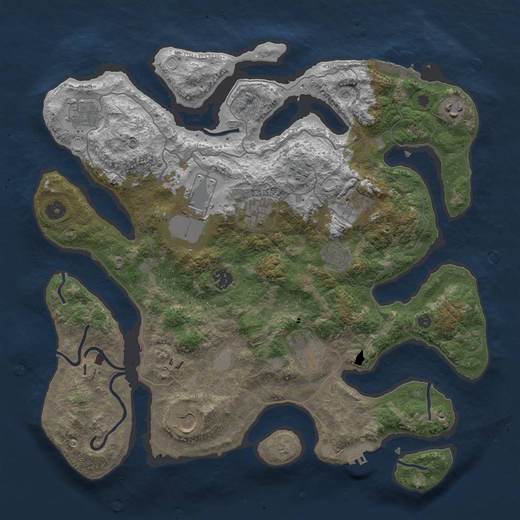 Rust Map: Procedural Map, Size: 4000, Seed: 2279746, 18 Monuments