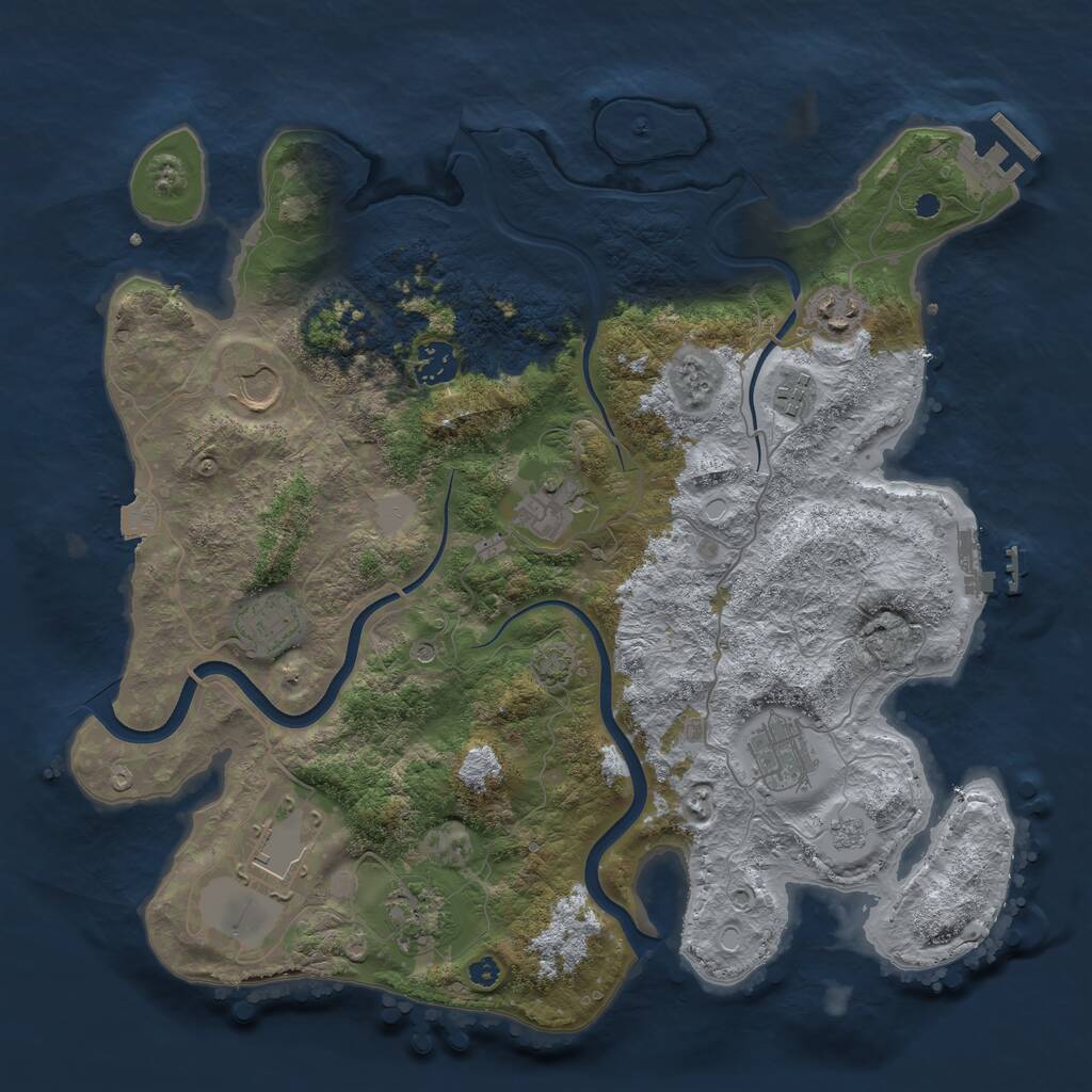 Rust Map: Procedural Map, Size: 3700, Seed: 6224788, 15 Monuments