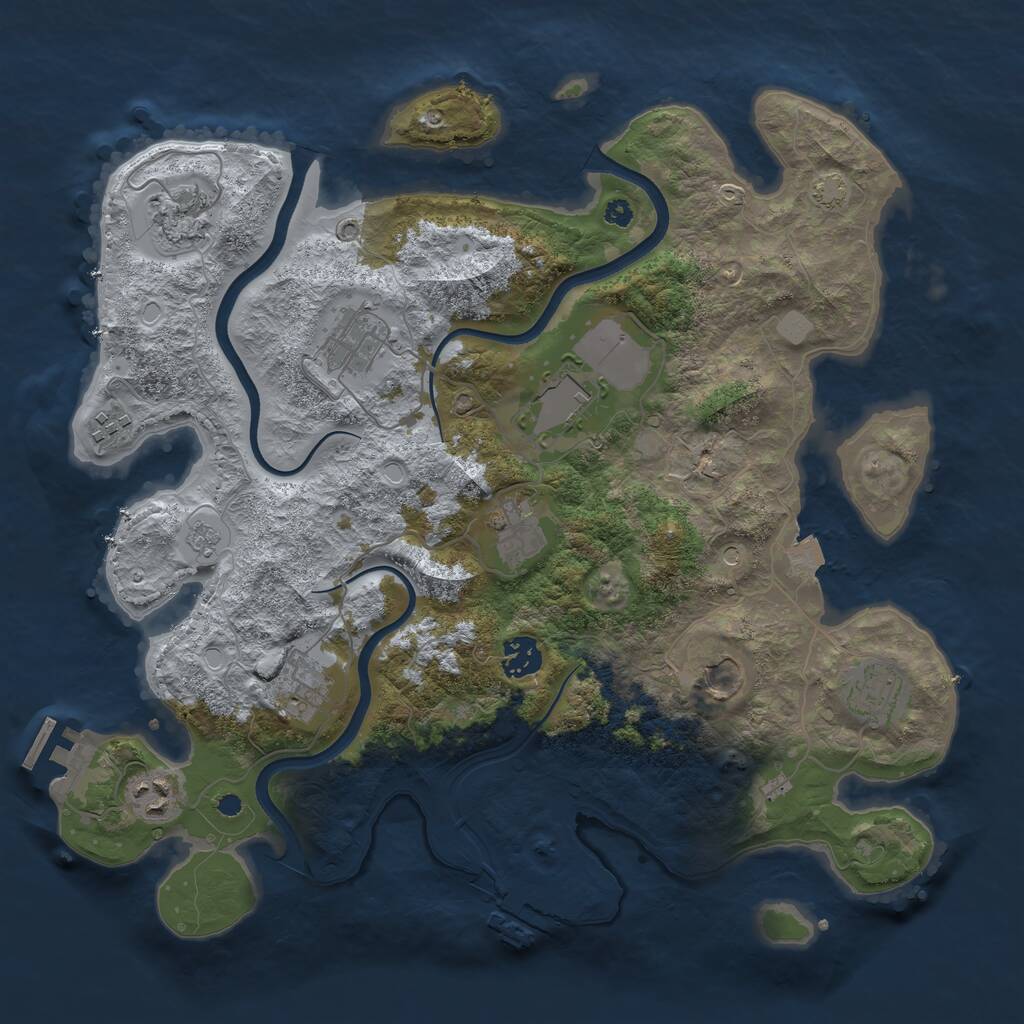 Rust Map: Procedural Map, Size: 3700, Seed: 1112102, 16 Monuments