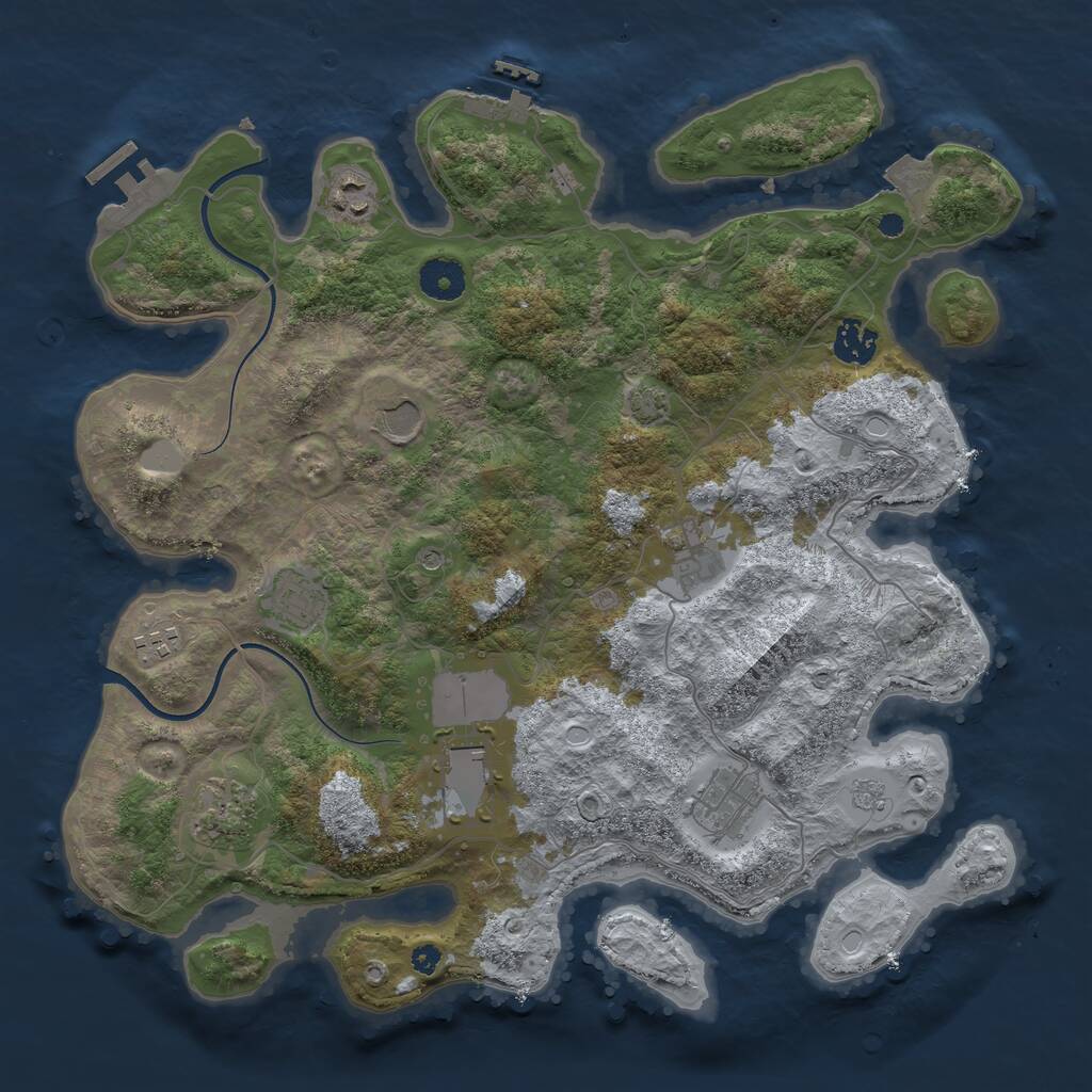 Rust Map: Procedural Map, Size: 3700, Seed: 130122, 15 Monuments