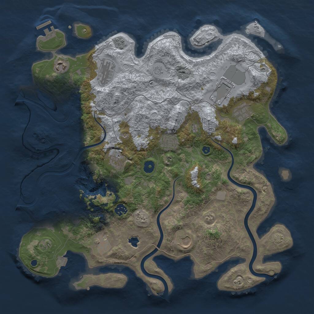 Rust Map: Procedural Map, Size: 4000, Seed: 4084439, 15 Monuments