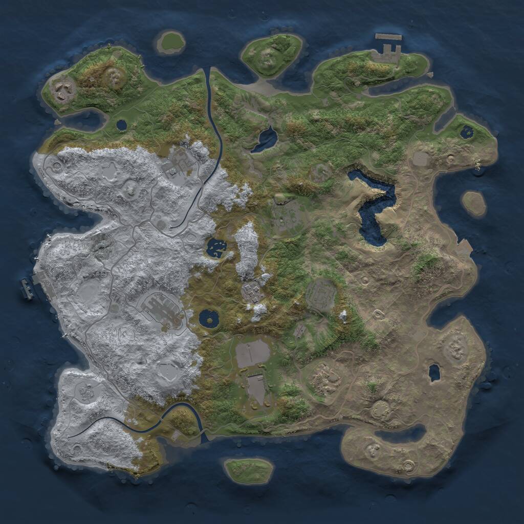Rust Map: Procedural Map, Size: 4000, Seed: 824802, 15 Monuments