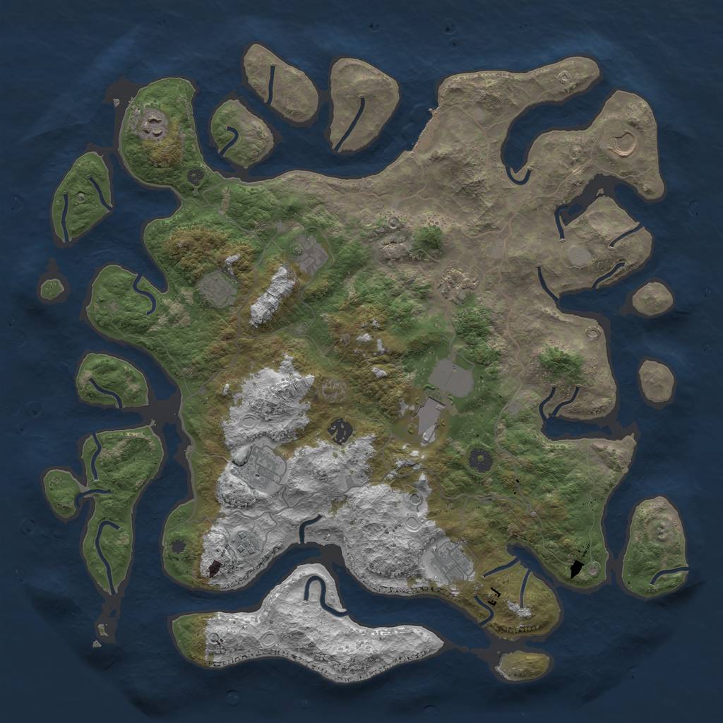 Rust Map: Procedural Map, Size: 4500, Seed: 5024331, 17 Monuments