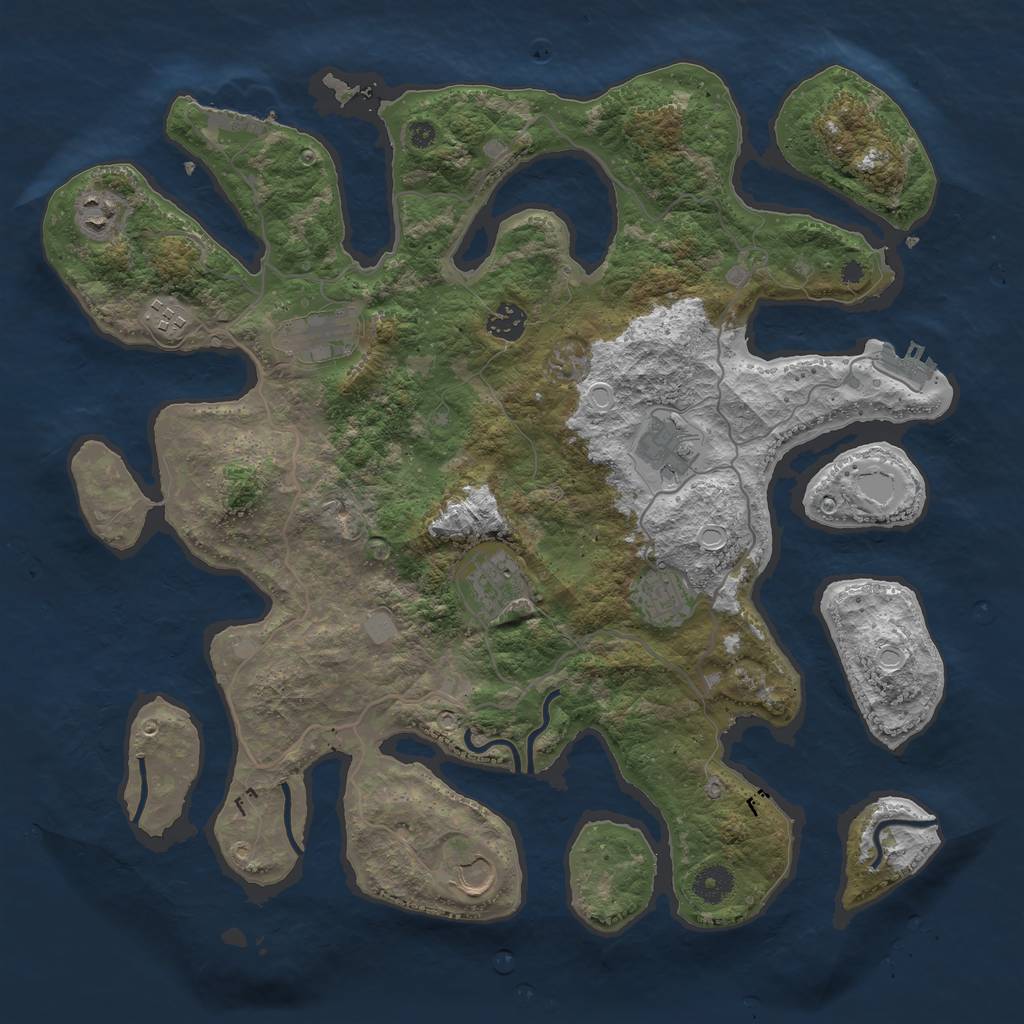 Rust Map: Procedural Map, Size: 4000, Seed: 390609, 15 Monuments
