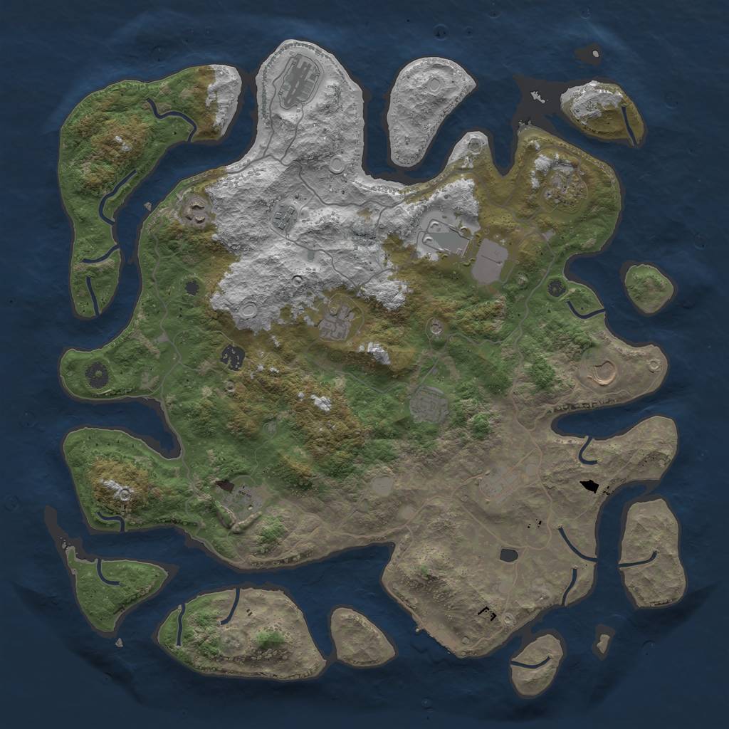 Rust Map: Procedural Map, Size: 4500, Seed: 976044, 18 Monuments