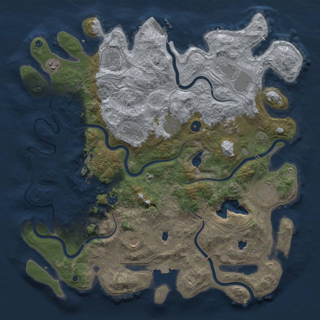 Rust Map: Procedural Map, Size: 4500, Seed: 5472051, 15 Monuments
